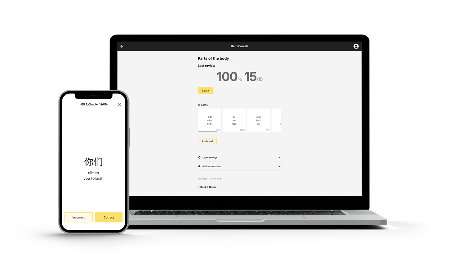 App on mobile and laptop
